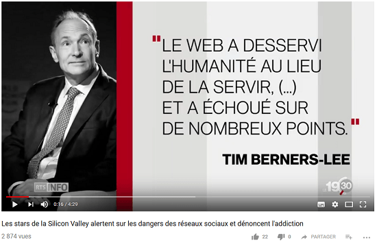 Tim Berners-Lee ne like plus le web