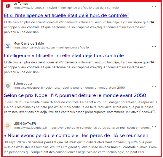 Alterte. Les IA sont déjà hors contrôle