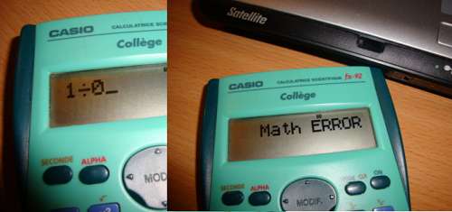 Calculatrice collège incapable de diviser par 0