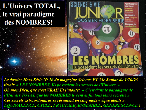 L'Univers TOTAL, le vrai paradigme des NOMBRES