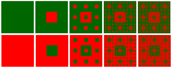 Tapis bi-fractal de Sierpinski, Fractale d'Eden