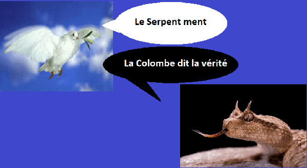 La Colombe et le Serpent, paradoxe du mensonge