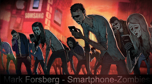Transformation des humains en zombis aux smartphones