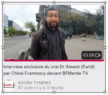 Chloé F. devant les locaux de BFM TV pour Agora TV 2