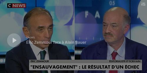 Eric Zemmour le prétendant à l'Elysée et Alain Bauer le grand franc-maçon