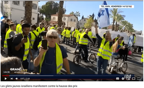 Les gilets jaunes israéliens manifestent contre la hausse des prix