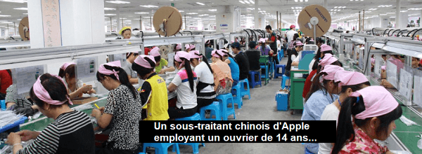 Sous-traitant Apple qui emploie au moins un enfant de 14 ans