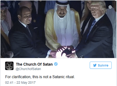 Rituel du système satanique, avec Trump en Arabie Saoudite