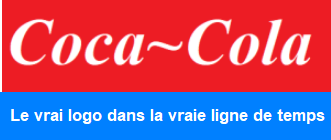 Le vrai logo de Coca Cola dans la vraie ligne de temps