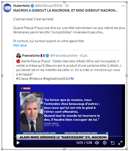 Macron dissout la macronie et Minc dissout Macron