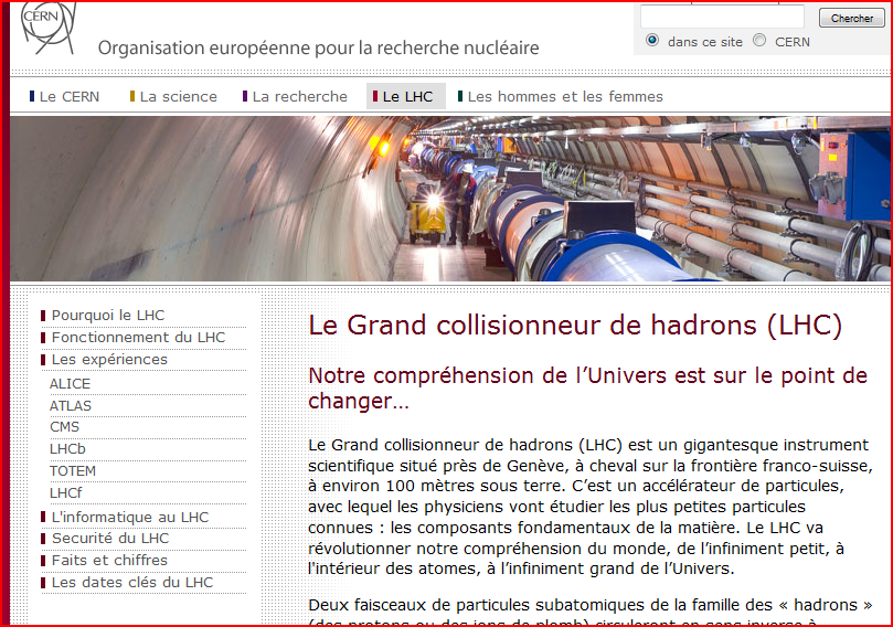 Le Grand collisionneur LHC, 1
