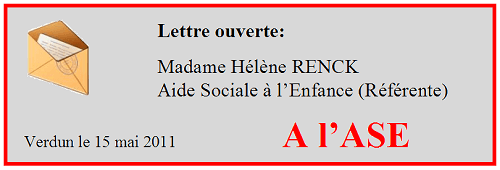 Lettre ouverte à la référente ASE Hélène Renck