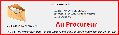 Lettre Ouverte au Procureur